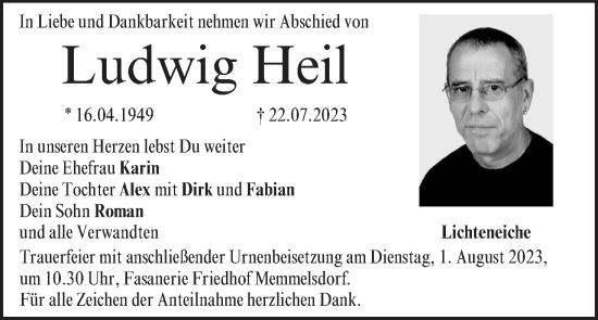 Anzeige von Ludwig Heil von MGO