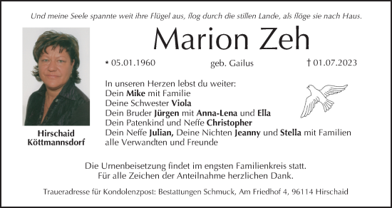 Anzeige von Marion Zeh von MGO