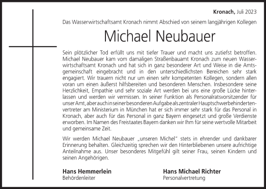 Anzeige von Michael Neubauer von MGO