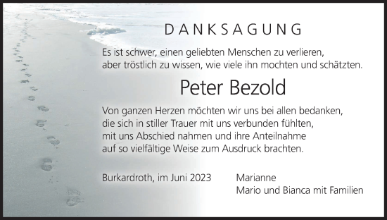 Anzeige von Peter Bezold von MGO