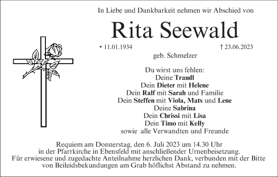 Anzeige von Rita Seewald von MGO