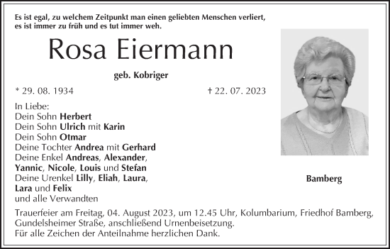 Anzeige von Rosa Eiermann von MGO