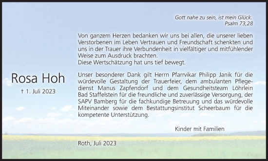 Anzeige von Rosa Hoh von MGO