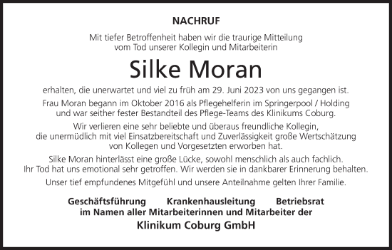 Anzeige von Silke Moran von MGO