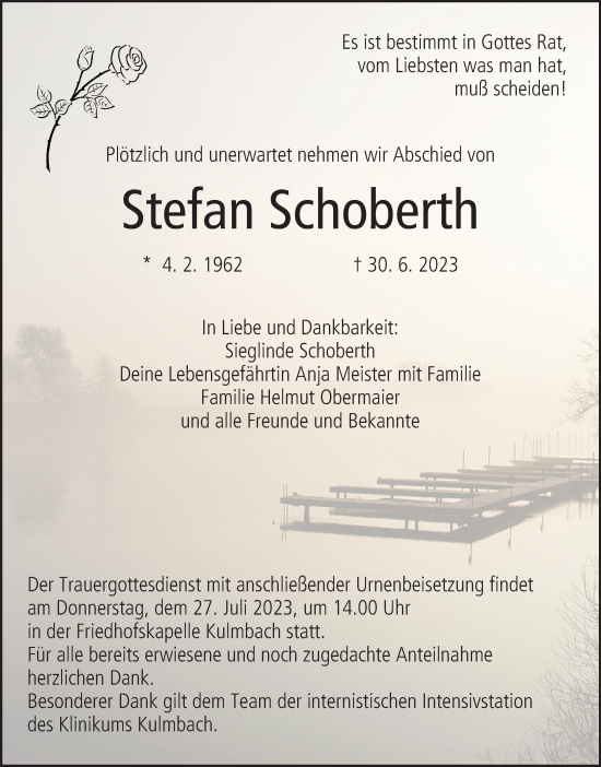 Anzeige von Stefan Schoberth von MGO