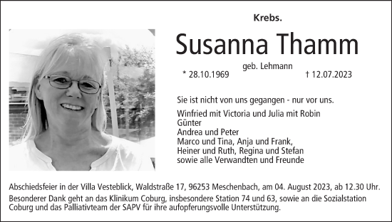 Anzeige von Susanna Thamm von MGO