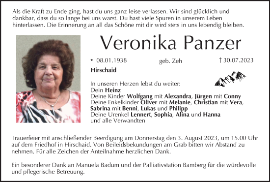 Anzeige von Veronika Panzer von MGO
