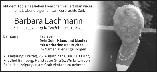 Anzeige von Barbara Lachmann von MGO