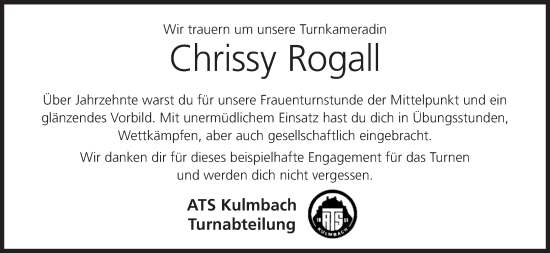 Anzeige von Chrissy Rogall von MGO