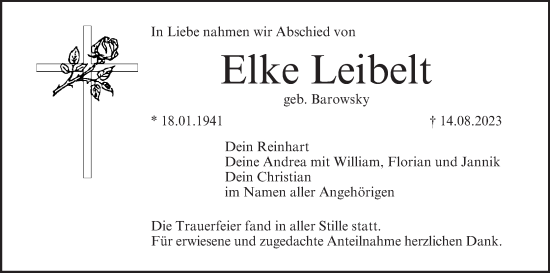 Anzeige von Elke Leibelt von MGO
