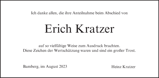 Anzeige von Erich Kratzer von MGO