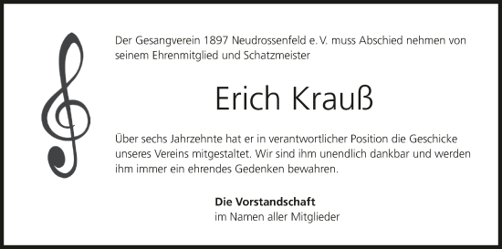 Anzeige von Erich Krauß von MGO