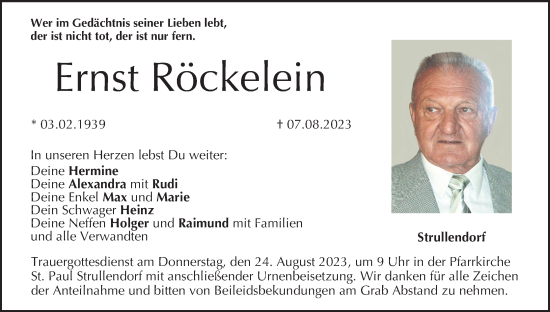 Anzeige von Ernst Röckelein von MGO