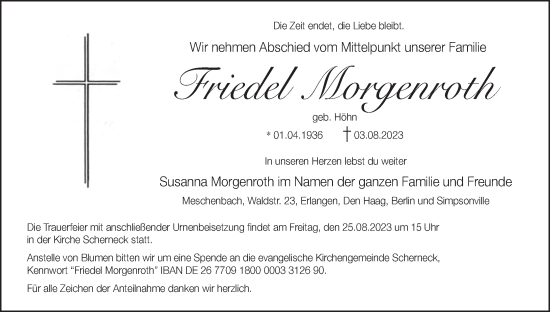 Anzeige von Friedel Morgenroth von MGO