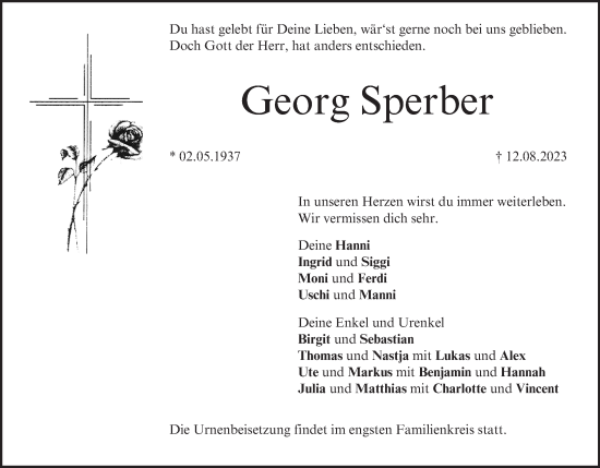 Anzeige von Georg Sperber von MGO
