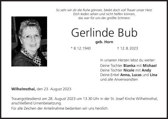 Anzeige von Gerlinde Bub von MGO