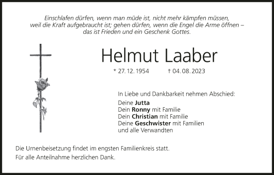Anzeige von Helmut Laaber von MGO