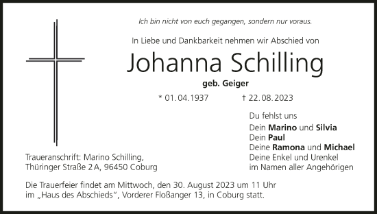 Anzeige von Johanna Schilling von MGO