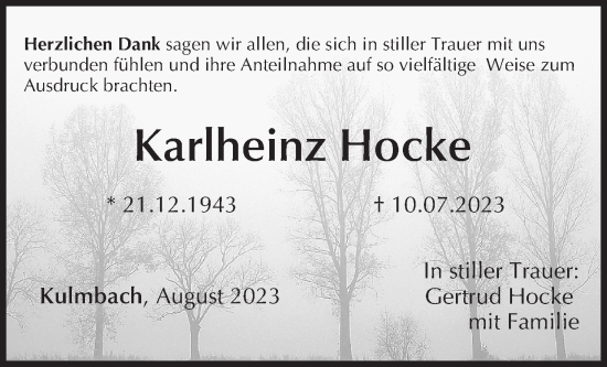 Anzeige von Karlheinz Hocke von MGO
