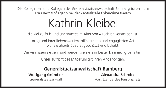 Anzeige von Kathrin Kleibel von MGO
