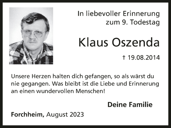 Anzeige von Klaus Oszenda von MGO