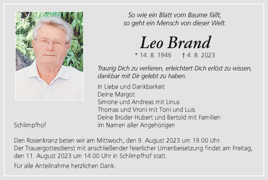 Anzeige von Leo Brand von MGO