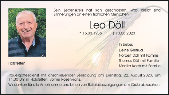Anzeige von Leo Döll von MGO