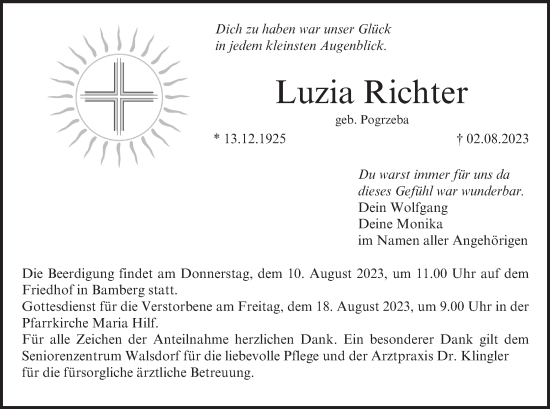 Anzeige von Luzia Richter von MGO
