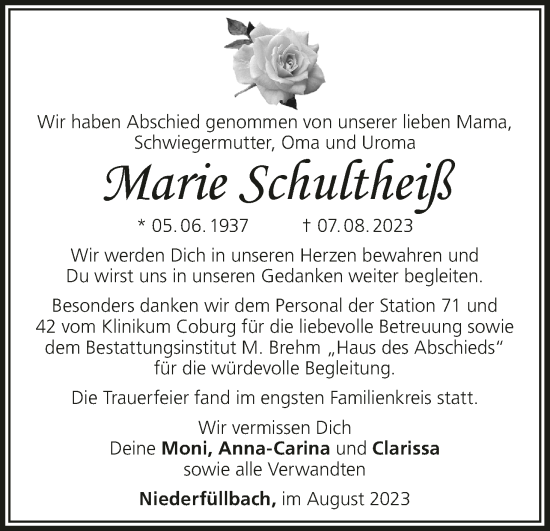 Anzeige von Marie Schultheiß von MGO