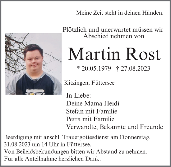 Anzeige von Martin Rost von MGO