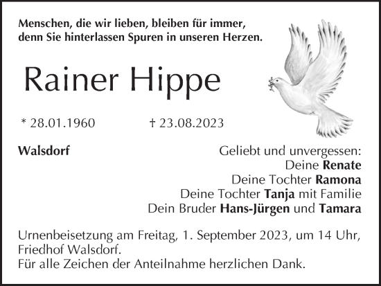 Anzeige von Rainer Hippe von MGO