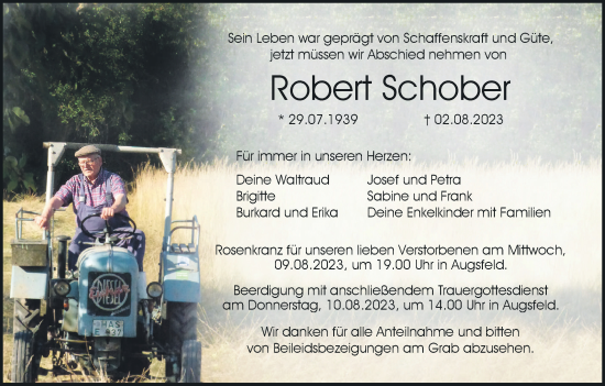 Anzeige von Robert Schober von MGO