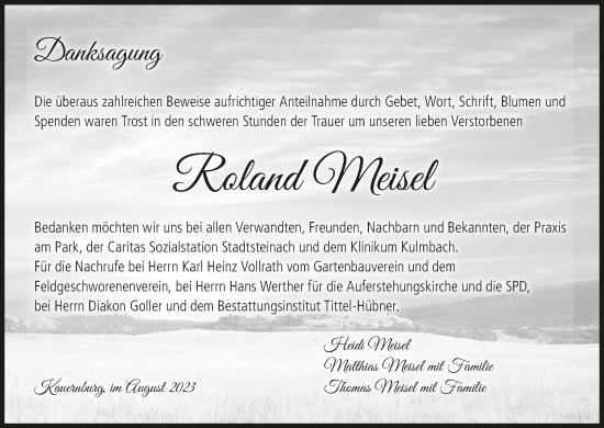 Anzeige von Roland Meisel von MGO
