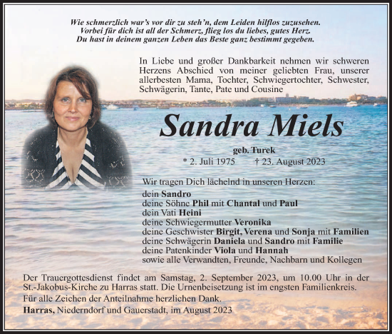 Anzeige von Sandra Miels von MGO