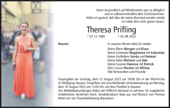 Anzeige von Theresa Prifling von MGO