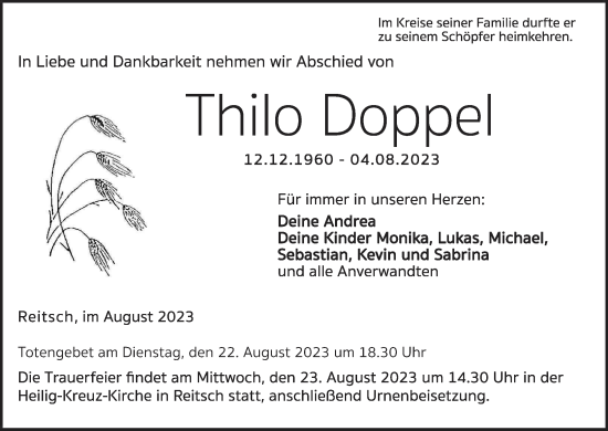 Anzeige von Thilo Doppel von MGO