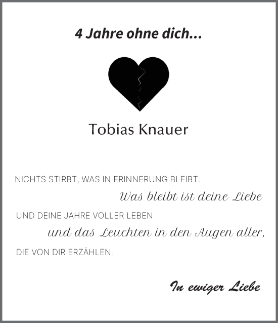 Anzeige von Tobias Knauer von MGO