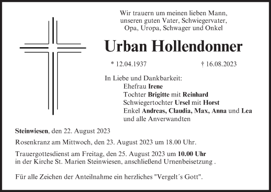 Anzeige von Urban Hollendonner von MGO