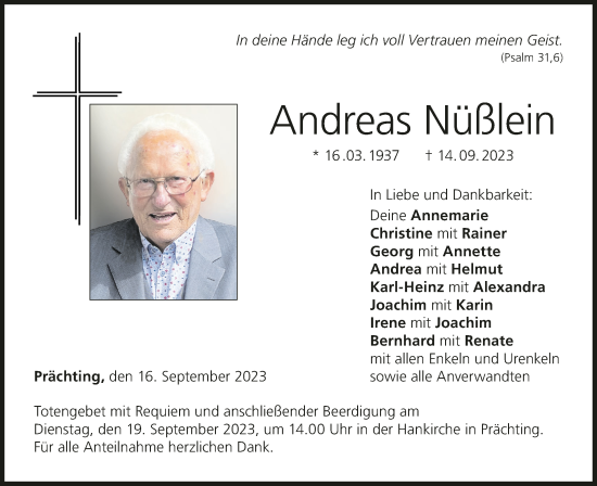 Anzeige von Andreas Nüßlein von MGO