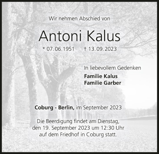 Anzeige von Antoni Kalus von MGO