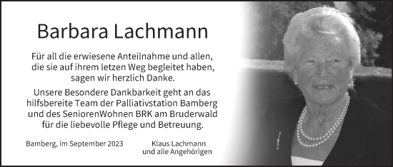 Anzeige von Barbara Lachmann von MGO