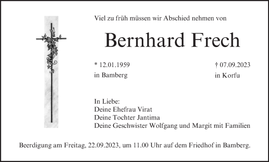 Anzeige von Bernhard Frech von MGO