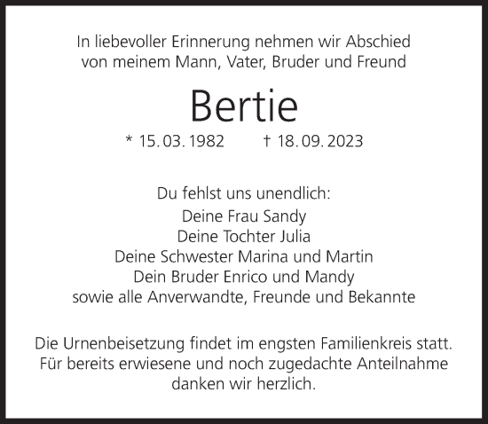 Anzeige von Bertie  von MGO