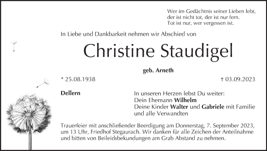 Anzeige von Christine Staudigel von MGO