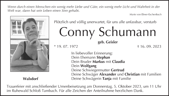Anzeige von Conny Schumann von MGO