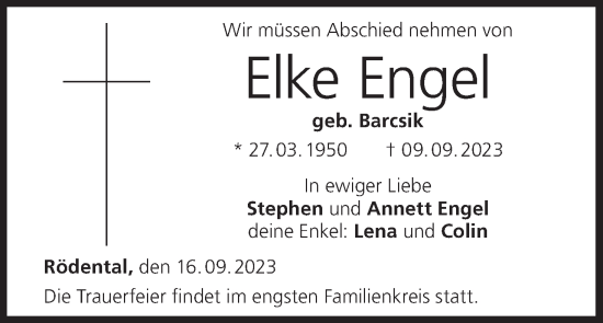 Anzeige von Elke Engel von MGO