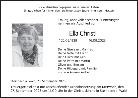 Anzeige von Ella Christl von MGO