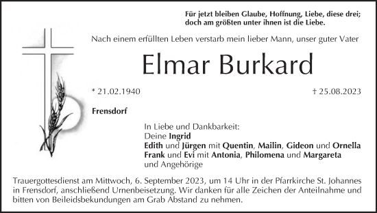 Anzeige von Elmar Burkard von MGO