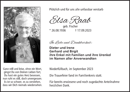 Anzeige von Elsa Raab von MGO