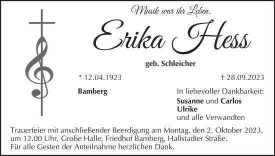Anzeige von Erika Hess von MGO